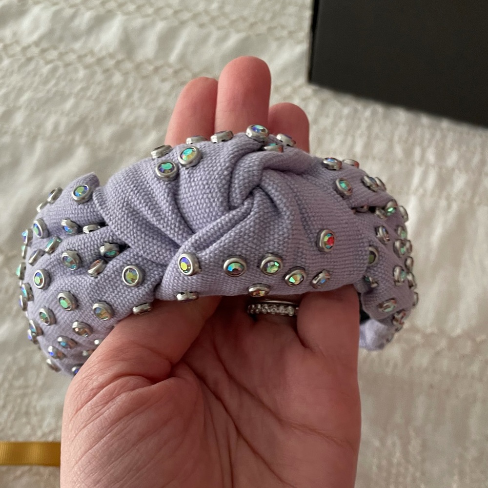 Lele Sadoughi Lilac Woven crystal headband